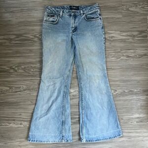 Vintage LEI Mens Light Wash Ultra Wide Flare Leg Denim Jeans 2232670 Size 31x31